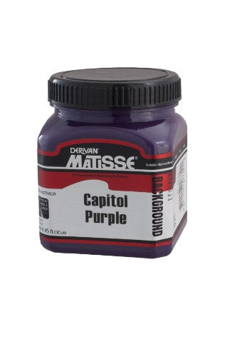 Matisse Background 250ml Acrylic Paint in Capitol Purple, perfect for versatile art projects on various surfaces.