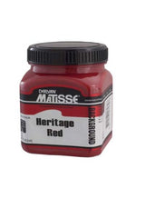 Vibrant Matisse Background 250ml Heritage Red acrylic paint, ideal for multiple surfaces, dries to a stunning matt-velvet finish.