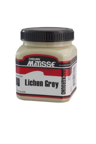 Matisse Acrylic Paint 250ml in Lichen Grey, a versatile, high-pigment paint ideal for various surfaces and mixed media.