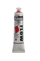 Vibrant Matisse Flow Cad Red Med S4 acrylic paint in a 75ml bottle, ideal for smooth brushwork and airbrush techniques.