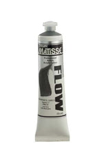 Matisse Flow Graphite Grey acrylic paint in a 75ml tube, perfect for smooth brushwork and detailed artworks.