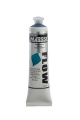 Matisse Flow 75ml Acrylic Paint in South Ocean Blue, ideal for detailed brushwork with a rich, smooth finish.