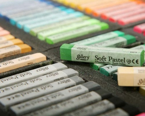 Mungyo Sq Pastels in Ivory (Pk6) featuring vibrant colors, compact square shape for broad strokes and detailing.