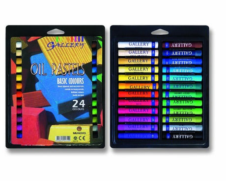 Vibrant Artist Oil Pastel Set of 24, ideal for blending, layering, and mixed media, in convenient blister packaging.