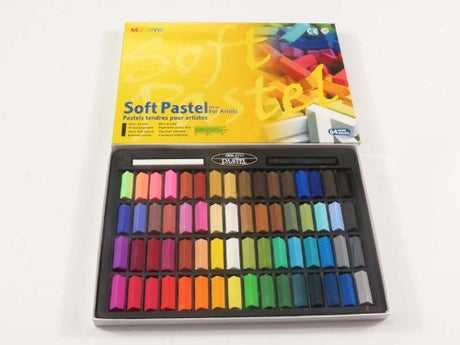 Vibrant Mungyo Soft Pastels set of 63, featuring extra soft textures, vivid colors, and fade-resistant quality for artists.