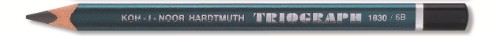 Set of 6 Triograph 6B graphite pencils for artists, featuring smooth application for shading and fine detail work.