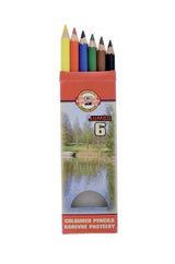 Vibrant 3371 Omega Colour Pencils set of 6, designed for kids to create, featuring strong, durable color leads.