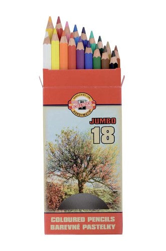 A set of 18 durable Omega Pencils featuring vibrant color leads, ideal for young artists and school use.