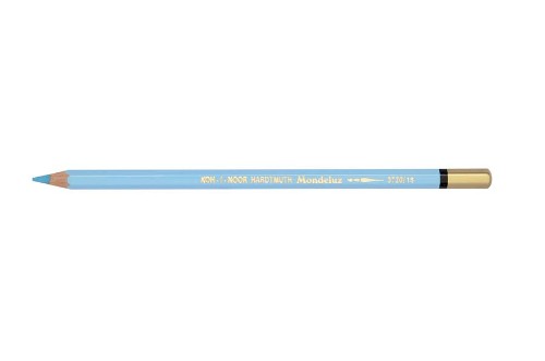 Ice Blue Mondeluz Aquarelle Pencil on a white background, highlighting its soft water-soluble lead for vibrant watercolor effects.