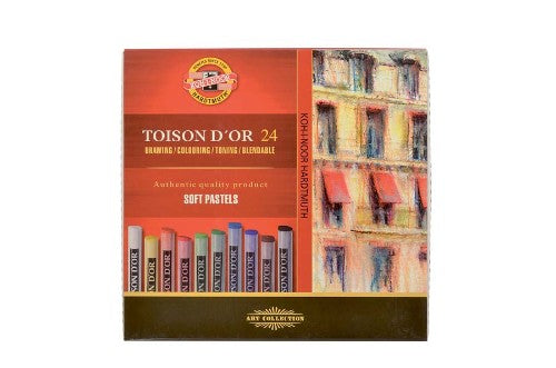 Vibrant set of 24 artist-grade soft pastels for smooth blending and vivid colors in drawing and mixed media.