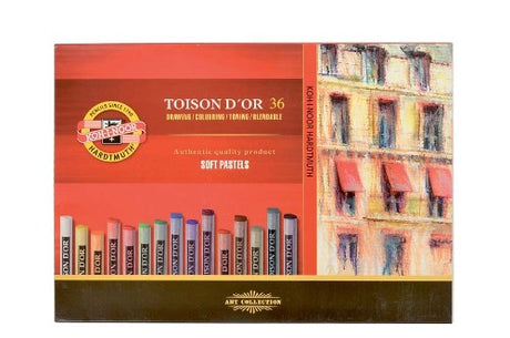 Artist Pastel - Toison Dor Pastels 8515/36s set featuring 36 vibrant soft pastels designed for smooth blending and layering.