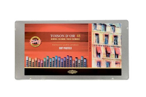 Vibrant Toison Dor Pastels 8516/48s set featuring 48 rich colors for smooth application and exceptional blending in art.