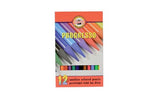 Koh-I-Noor Progresso coloured pencils with vibrant 8 mm thick colour strips, ideal for blending and layering in artwork.