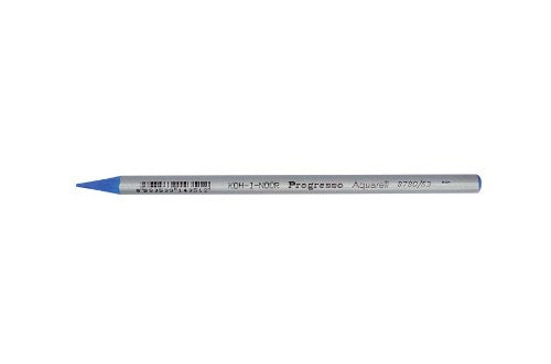 Progresso Aquarelle Pencils in Phthalo Blue pack of 12, featuring hexagonal barrels for a comfortable grip and vibrant color.