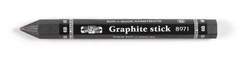 Hexagonal 10mm graphite stick 6B for artists, ideal for drawing, sketching, and shading on various surfaces.