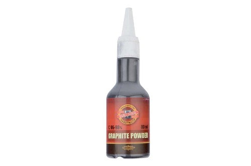 Koh-I-Noor Graphite Powder 80ml in a container, ideal for artists to create smooth finishes and seamlessly blend media.