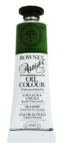 Vibrant 38ml Chrome Green (Hue) oil paint by Rown Art, featuring rich consistency for blending and lasting color quality.