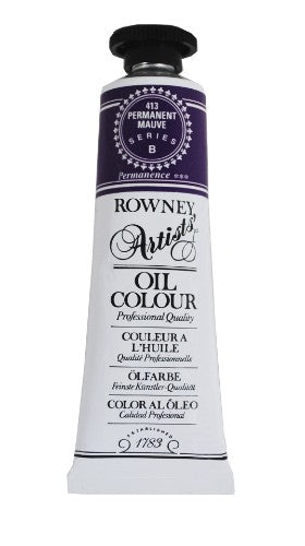 Premium Rown Art Oils 38ml Perm Mauve, thick buttery consistency, vibrant color, ideal for blending and layering in artwork.