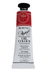 Vibrant 38ml Perm Geranium oil paint by Rown Art, known for its rich hue, buttery consistency, and superior color permanence.