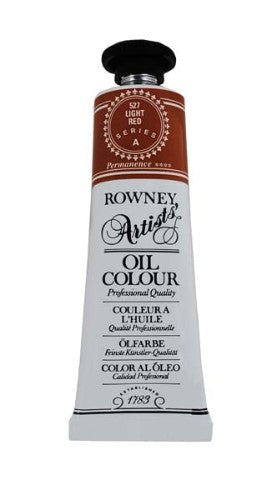 Rown Art Oils 38ml Light Red: premium artist oil paint featuring brilliant color, buttery consistency, and excellent lightfastness.