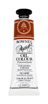 Rown Art Oils 38ml Mars Yellow: vibrant, thick oil paint ideal for various techniques with excellent lightfastness and color brilliance.