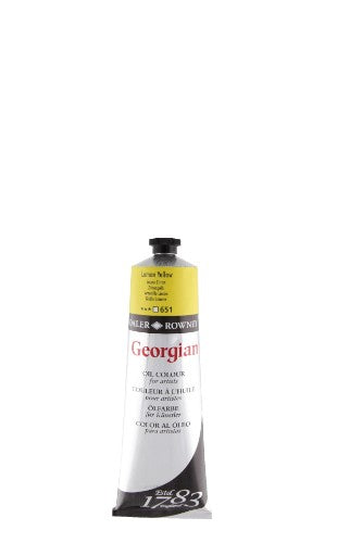 Bright Lemon Yellow oil paint in 225ml tube, perfect for artists seeking vibrant color and smooth application.