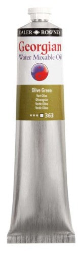 Olive Green Rown Gwamo Artist Oil Paint, 200ml, vibrant, water mixable, solvent-free, ideal for versatile indoor use.