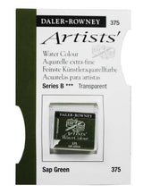 Rown AWC H-Pan Sap Green watercolour paint, vibrant and flowing, perfect for seamless washes and artistic techniques.
