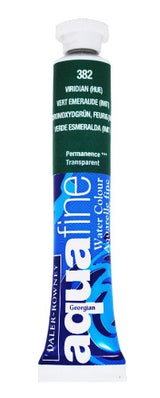 8ml tube of Daler-Rowney Aquafine Viridian watercolour paint, vibrant and transparent for stunning washes and details.