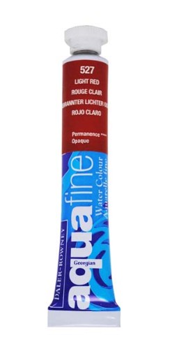 Vibrant 8ml Afine Light Red watercolour paint by Daler-Rowney, perfect for artists seeking transparency and exceptional blending.