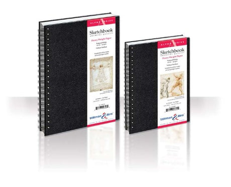 Alpha Spiral Sketch Pad with 150gsm paper, 10x7", ideal for drawing, sketching, and mixed media with durable spiral binding.