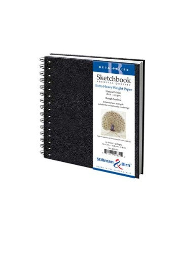 Sketch pad with 25 sheets of 270gsm archival-quality paper, ideal for various media and easy page turning with spiral binding.