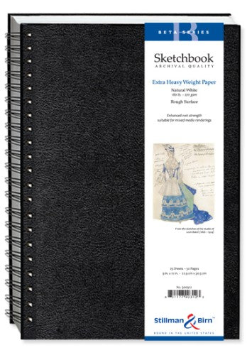 Premium 270gsm sketch paper pad, 9x12", spiral bound with 25 sheets for vibrant, precise art with wet media.