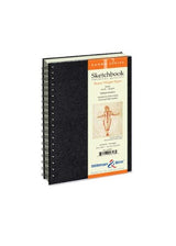 Gamma Spiral Sketch Pad with 150gsm paper, 6x8" size, 50 sheets for versatile media use and easy page turning.