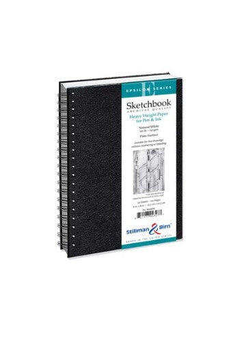 Epsilon Spiral Sketch Pad, 6x8", 150gsm, 50 sheets for versatile sketching with excellent durability and wet strength.