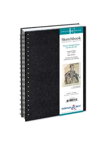 Epsilon Spiral Sketch Pad 7x10", 150gsm, 50 sheets, ideal for sketching and mixed media with archival quality.