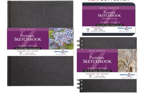 Zeta Spiral Sketch Pad with 270gsm premium paper, 7x7 inches, 50 sheets, suitable for various media and precision work.