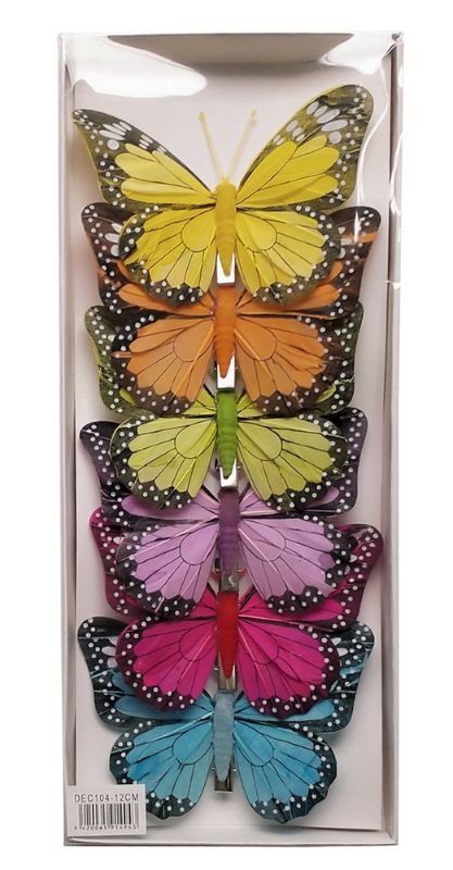 Butterfly clips in 12cm size, assorted colors, ideal for stylish hair management and everyday use.