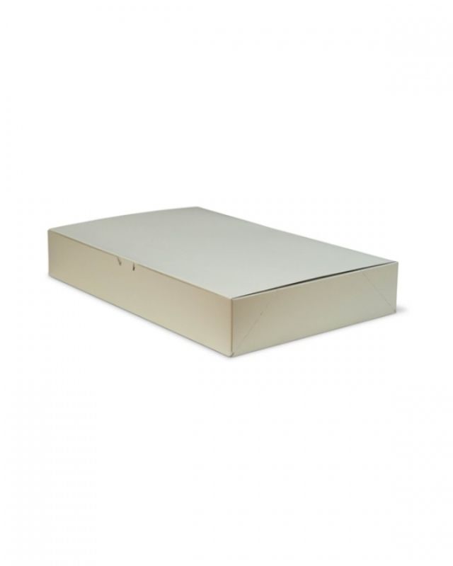 Elegant pearl cream matte flip top boxes, 216x292x46mm, made of durable Kraft Board, perfect for gifts and retail packaging. Pack of 100.