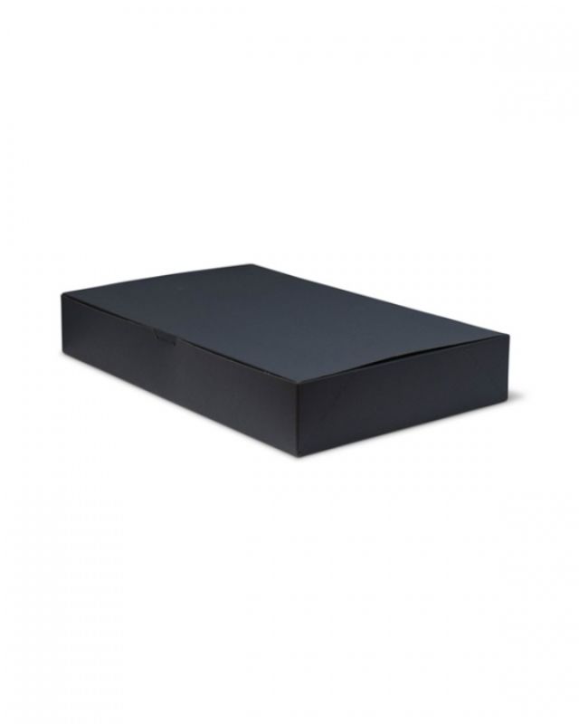Elegant storm grey matte flip top box, 216x292x46mm, pack of 100, perfect for sophisticated gift packaging.