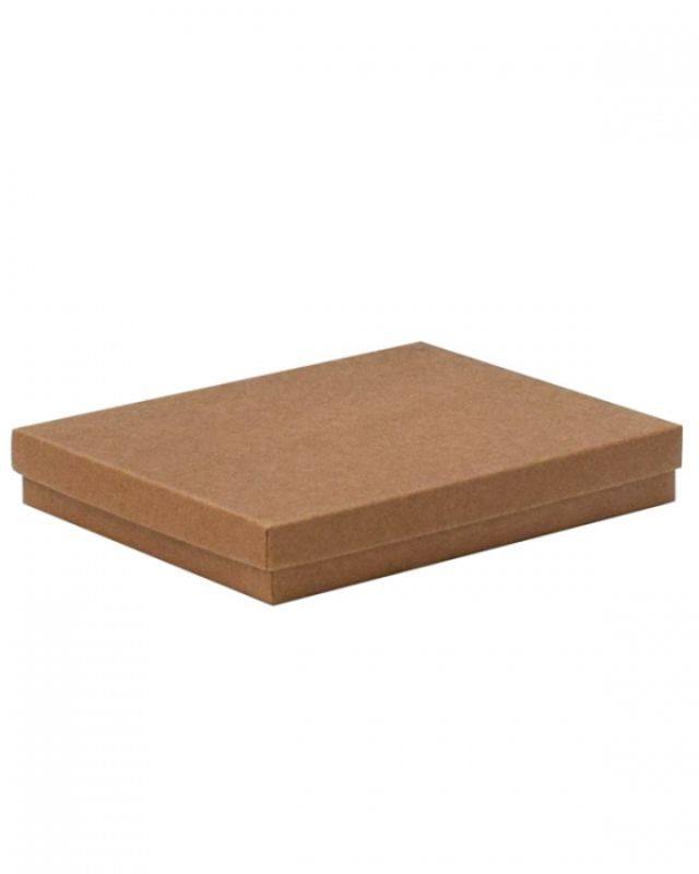 Natural kraft gift boxes with cotton fill, measuring 140x178x25mm, pack of 50 for elegant gift presentation.