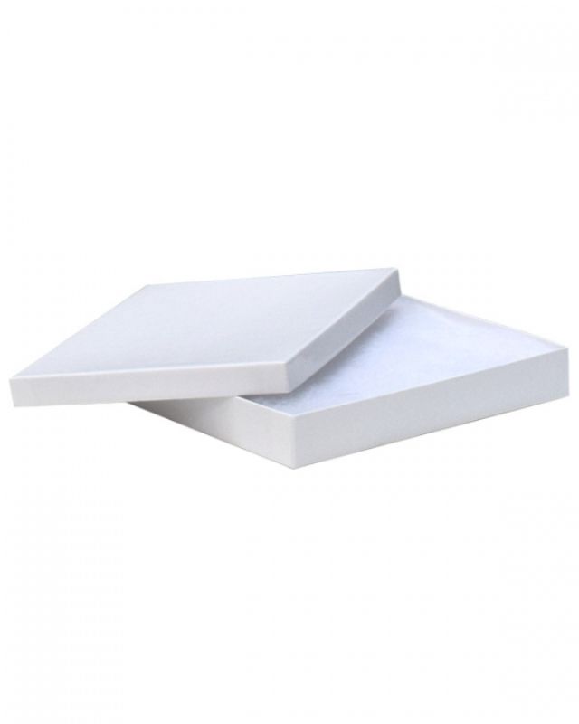 Elegant white cotton fill gift boxes, 140x178x25mm, made from 100% recycled material, pack of 50 for eco-friendly gifting.