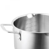 Pyrolux Radius 85 Stockpot, 22cm/5.3L, featuring stainless steel, dual straining lid, and ergonomic handles for versatile cooking.