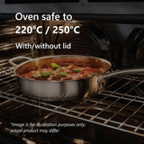 Stylish 24cm Pyrolux Radius 85 Casserole with durable stainless steel, tempered glass lid, and dual straining spouts.