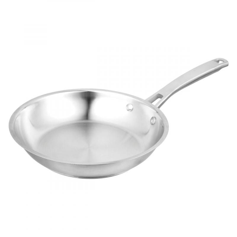 "Pyrolux Radius 85 Cookware Set includes six stainless steel pieces with tempered glass lids and dual straining holes for versatility."