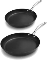 Scanpan Pro IQ Fry Pan Set featuring a 24cm and 28cm nonstick pan with ergonomic handles for versatile cooking.