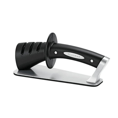 Scanpan Knife Sharpener 3 Step, featuring three sharpening stages for optimal blade maintenance and cutting performance.