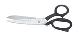 Mundial Tailors Shears in black, designed for precision cutting of various fabrics with ergonomic handles and Serra Sharp technology.