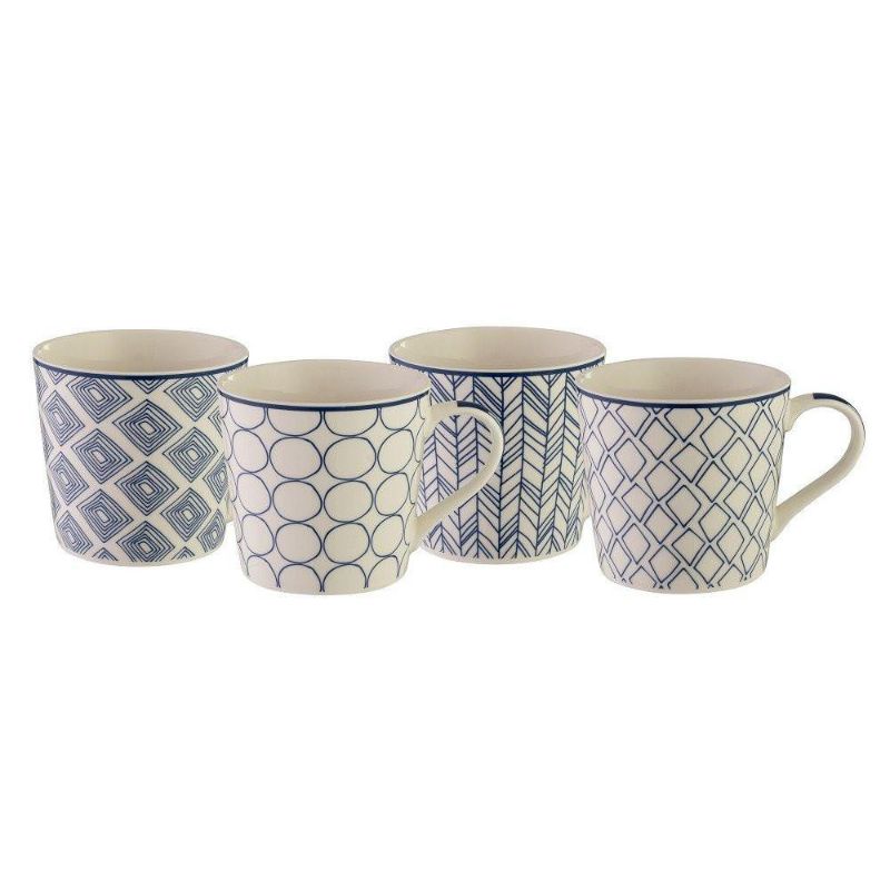 Bundanoon Mod Mug Set of 4 in Contempo design, crafted from New Bone China, perfect for stylish coffee enjoyment.