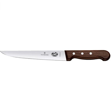 Victorinox Striking Knife with 25cm blade and rosewood handle, ideal for precise cuts of meats, fruits, and vegetables.